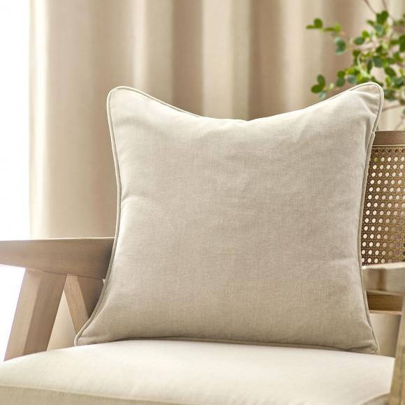 Yard Heavy Chenille Feather Filled Cushion Linen