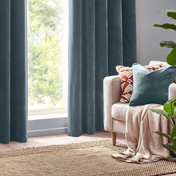Yard Heavy Chenille Feather Filled Cushion Marine