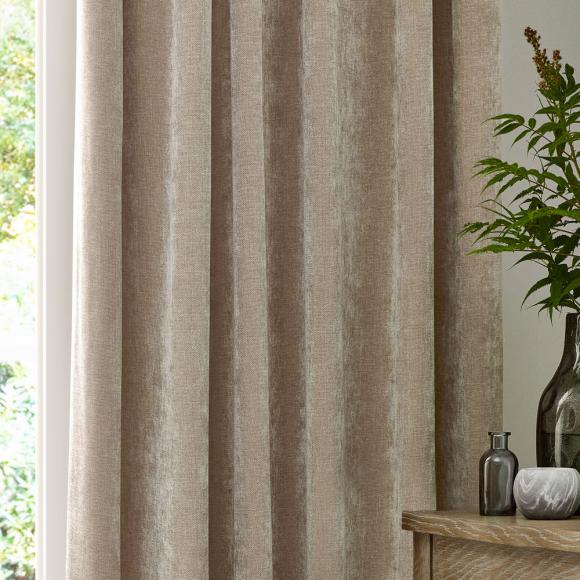 Yard Heavy Chenille Pencil Pleated Curtains Natural