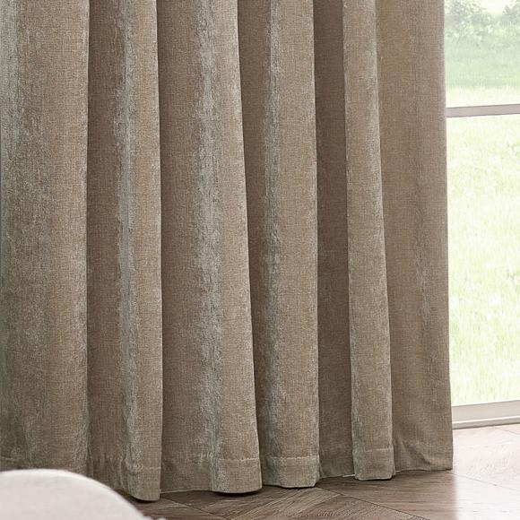 Yard Heavy Chenille Pencil Pleated Curtains Natural