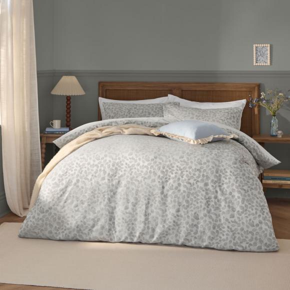 Wylder Grace Leaf Duvet Cover Set Mist Grey 