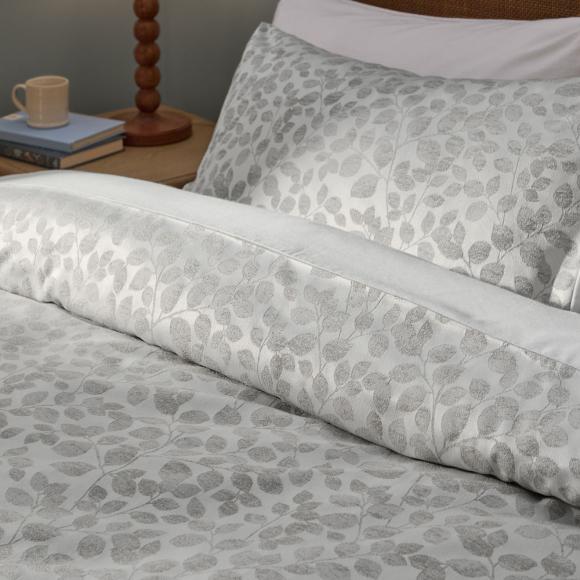 Wylder Grace Leaf Duvet Cover Set Mist Grey 