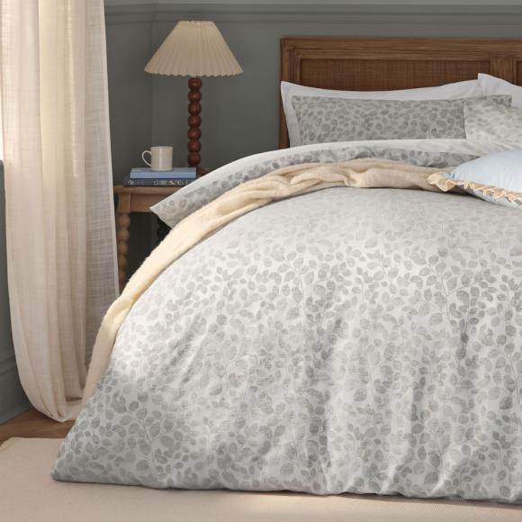 Wylder Grace Leaf Duvet Cover Set Mist Grey 