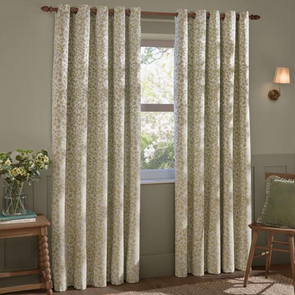 Wylder Grace Leaf Eyelet Curtains Sage