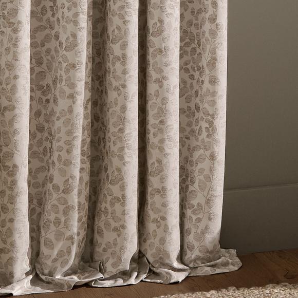 Wylder Grace Leaf Pencil Pleated Curtains Natural