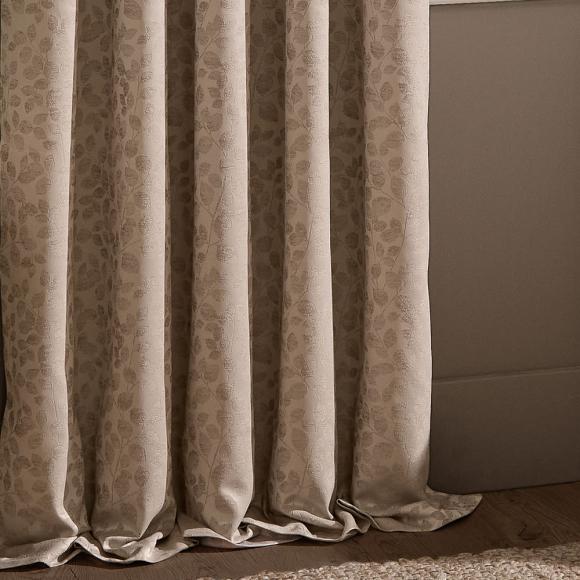 Wylder Grace Leaf Pencil Pleated Curtains Taupe