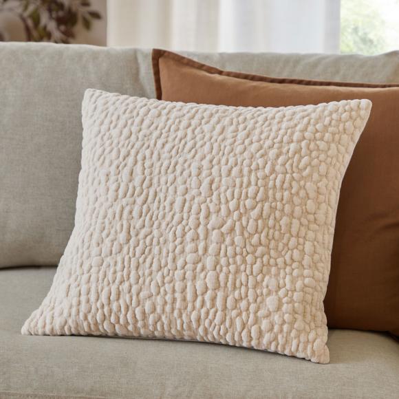 Yard Pebble Textured Chenille Cushion Natural