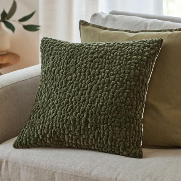 Yard Pebble Textured Chenille Cushion Lichen