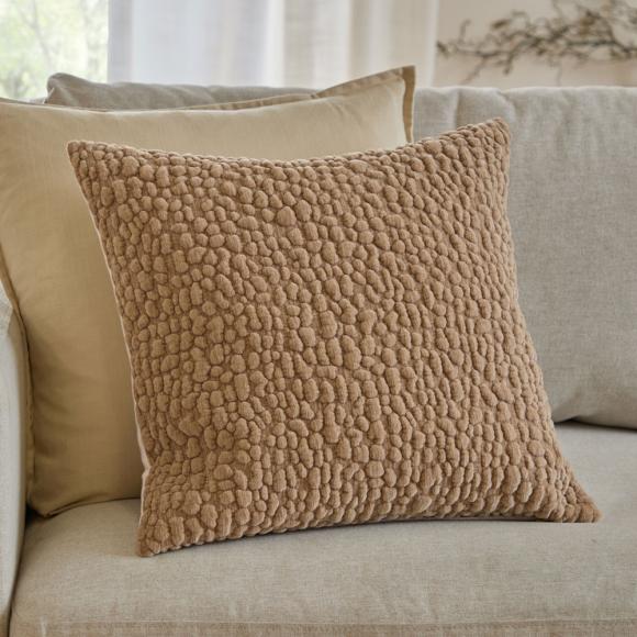 Yard Pebble Textured Chenille Cushion Stone