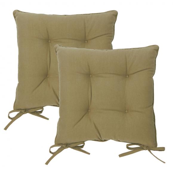 Yard Slub Cotton Pack of 2 Seat Pads Moss