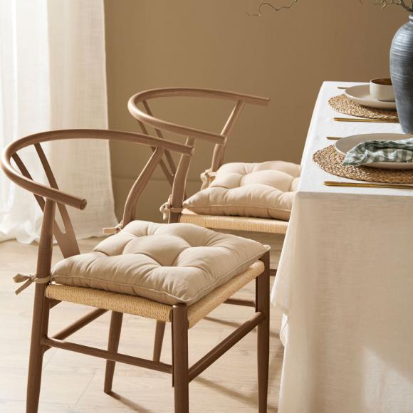 Yard Slub Cotton Pack of 2 Seat Pads Linen