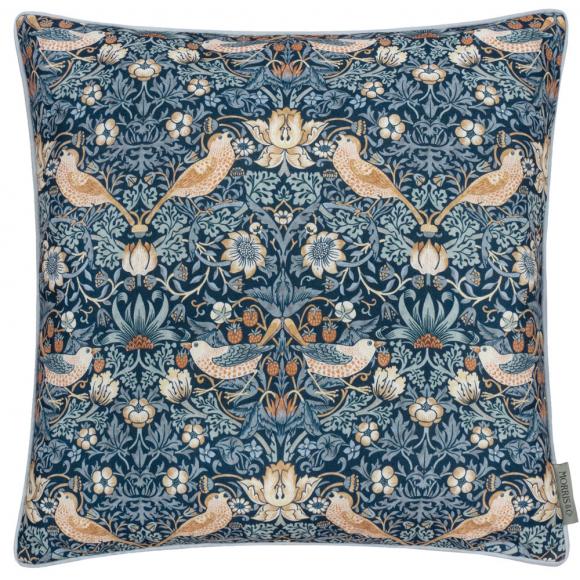 The Original Morris & Co Strawberry Thief Outdoor Cushion Indigo