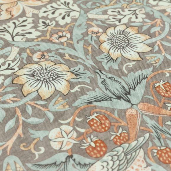 The Original Morris & Co Strawberry Thief Outdoor Cushion Biscuit