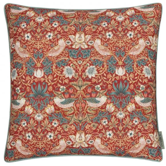 The Original Morris & Co Strawberry Thief Outdoor Cushion Berry