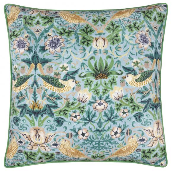 The Original Morris & Co Strawberry Thief Outdoor Cushion Mineral Yellow