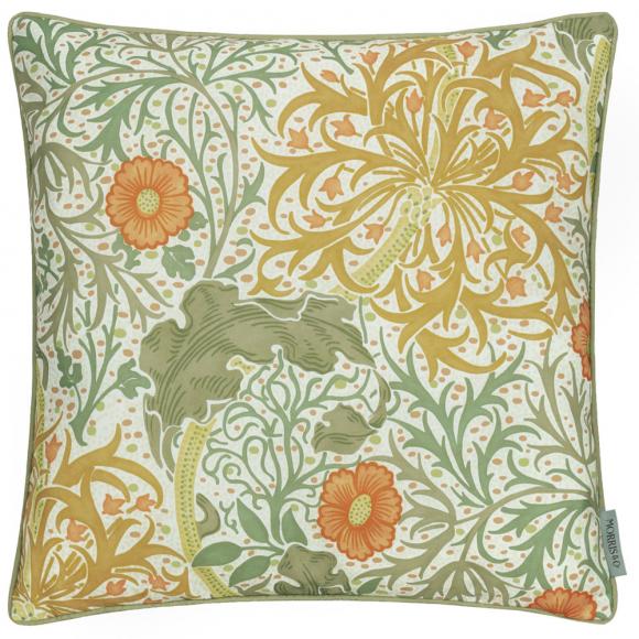 The Original Morris & Co Seaweed Outdoor Cushion Stone / Sunflower