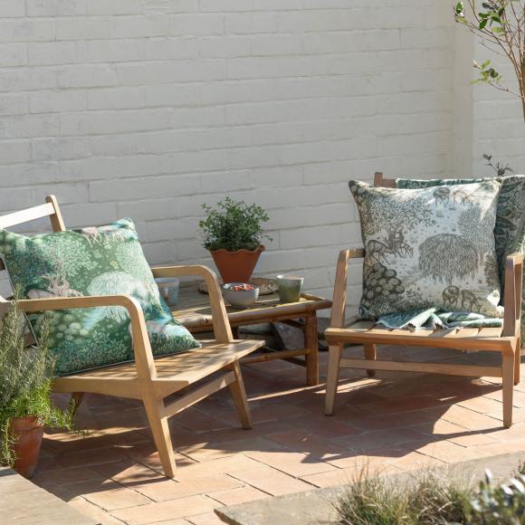 The Original Morris & Co The Brook Outdoor Cushion Forest Green
