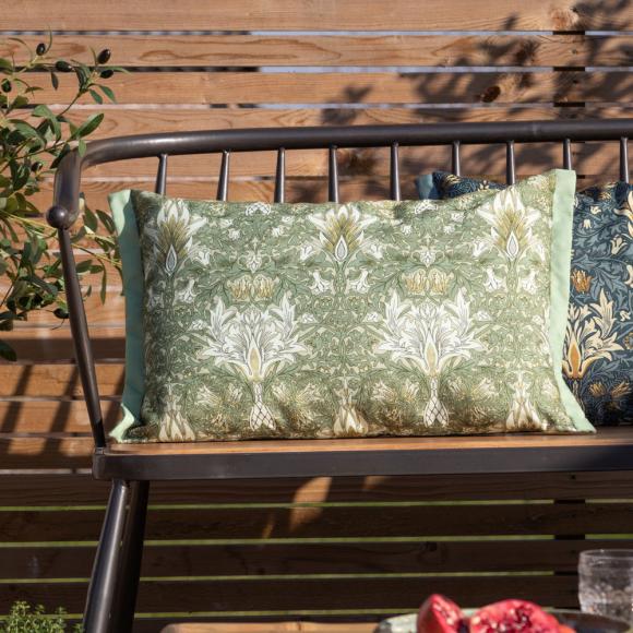 The Original Morris & Co Snakeshead Outdoor Cushion Sunflower / Stone