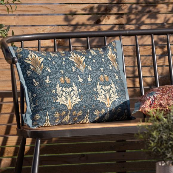 The Original Morris & Co Snakeshead Outdoor Cushion Indigo / Stone