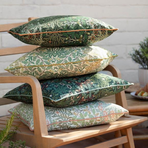 The Original Morris & Co Acorn Outdoor Cushion Sage / Sunflower