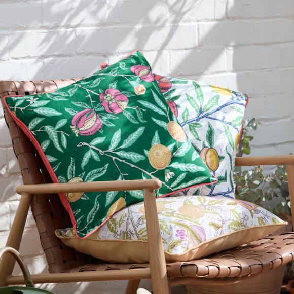 The Original Morris & Co Fruits Outdoor Cushion Coral / Lemon