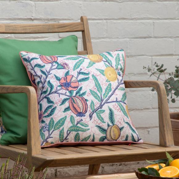 The Original Morris & Co Fruits Outdoor Cushion Coral / Lemon