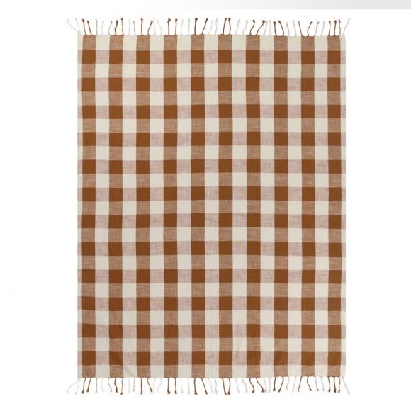 Yard Chesil Check Outdoor Throw Pecan