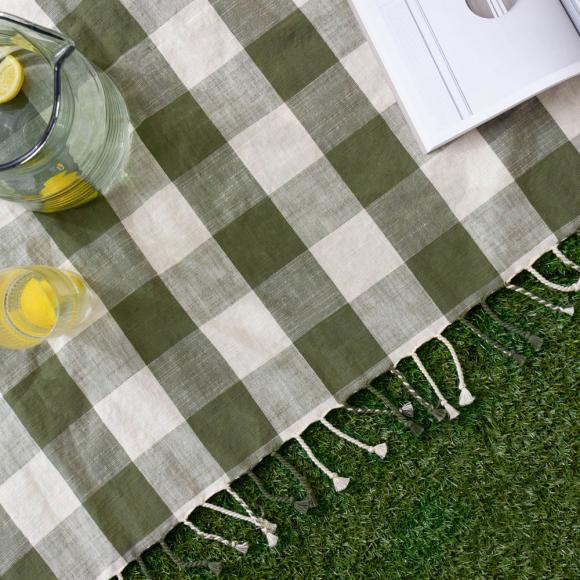 Yard Chesil Check Outdoor Throw Moss