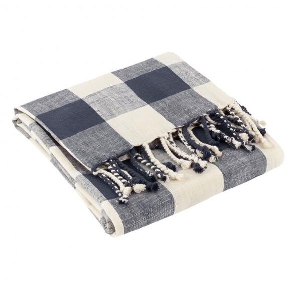 Yard Chesil Check Outdoor Throw Navy