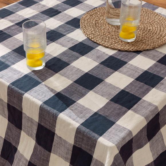 Yard Chesil Check Outdoor Throw Navy