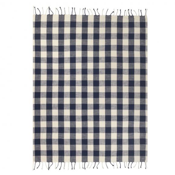 Yard Chesil Check Outdoor Throw Navy