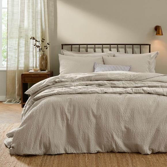 Yard Hebden Relaxed Seersucker Duvet Set Stone