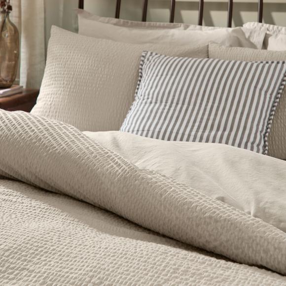 Yard Hebden Relaxed Seersucker Duvet Set Stone