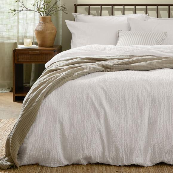 Yard Hebden Relaxed Seersucker Duvet Set Chalk
