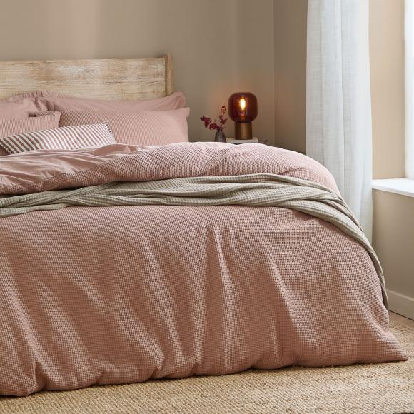 Yard Hebden Relaxed Waffle Duvet Set Cotta