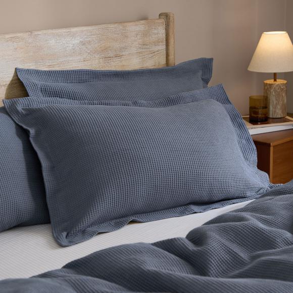 Yard Hebden Relaxed Waffle Duvet Set Denim Blue