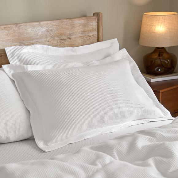 Yard Hebden Relaxed Waffle Pillowcase Pair Chalk