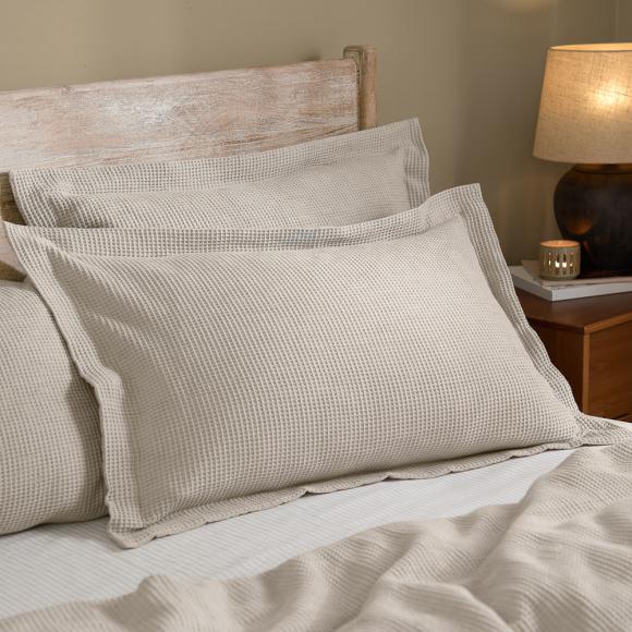 Yard Hebden Relaxed Waffle Pillowcase Pair Stone