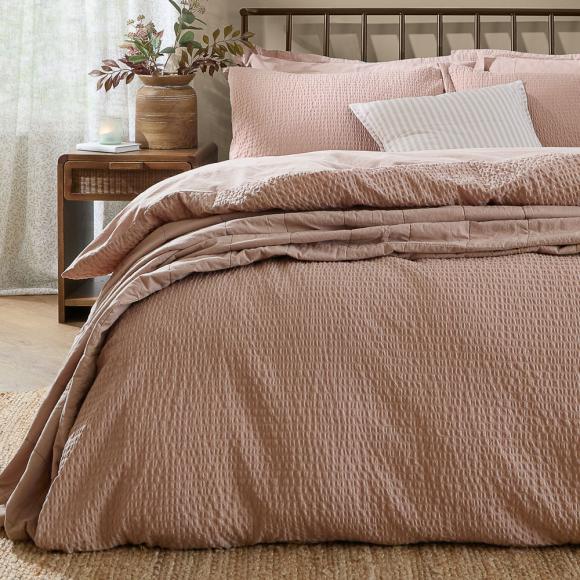 Yard Hebden Relaxed Seersucker Pillowcase Pair Cotta