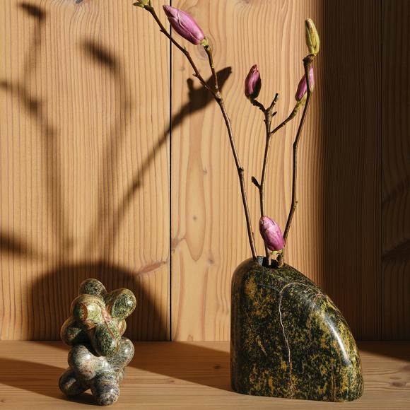 Tom Dixon Boulder Stem Vase Green Marble