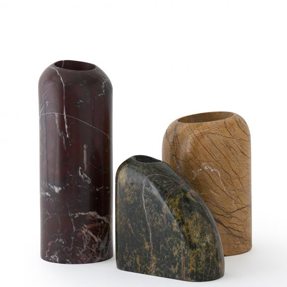 Tom Dixon Boulder Stem Vase Green Marble