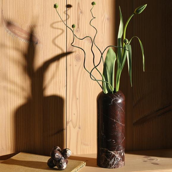 Tom Dixon Boulder Tall Vase Red Marble