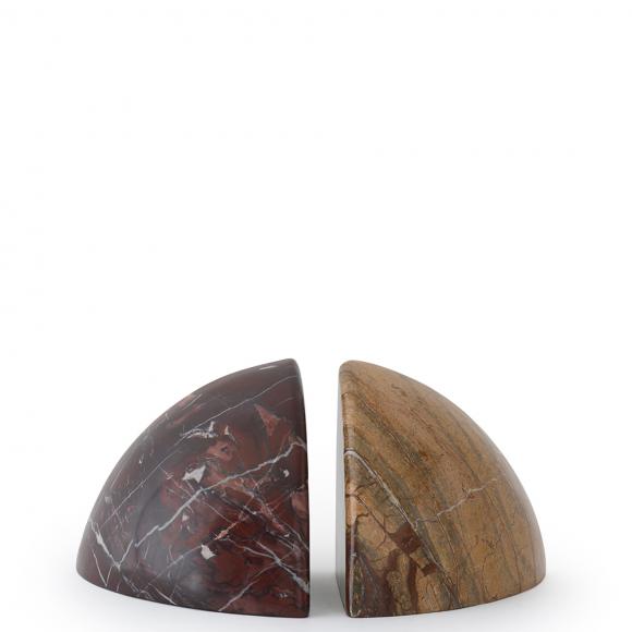 Tom Dixon Boulder Bookends Red & Brown Marble