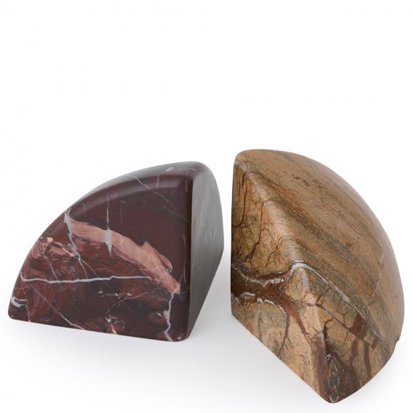 Tom Dixon Boulder Bookends Red & Brown Marble
