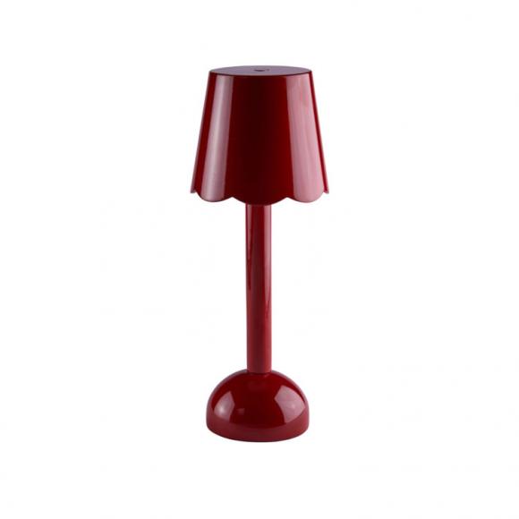 Addison Ross Rechargeable Scallop LED Portable Lamp Burgundy