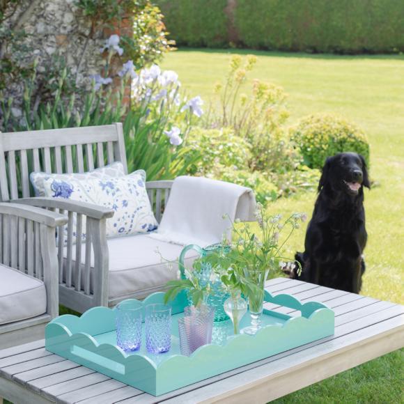 Addison Ross Scalloped Tray Burgundy Large