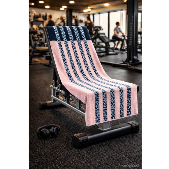 Cawo Animal Print Gym Towel Powder Blue