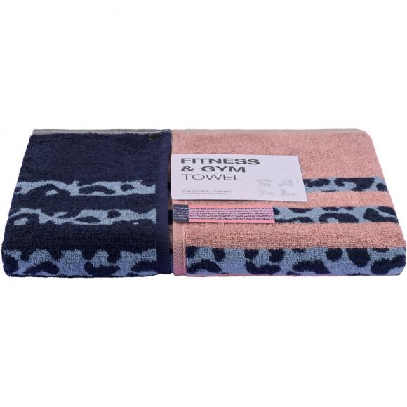 Cawo Animal Print Gym Towel Powder Blue