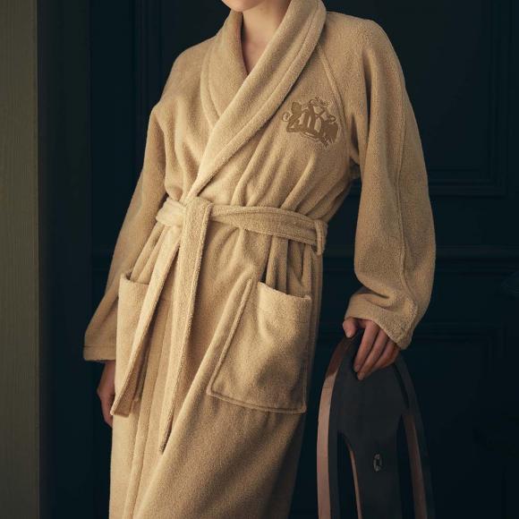 Yves Delorme Apollon Ladies Shawl Bathrobe Dune