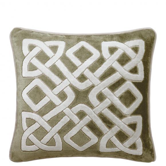Yves Delorme Entrelac Kaki Cushion Cover